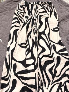 Stylish Zebra Print Wide Leg Pants