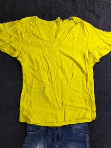 Bright Yellow V-Neck Top