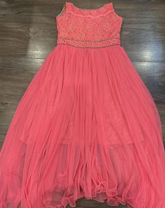 Elegant Pink Embroidered Gown