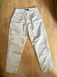 Beige Straight Leg Trousers