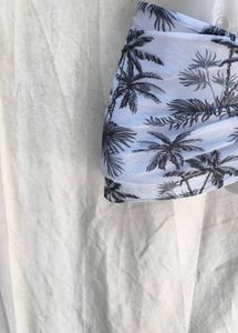 Tropical Print Swim Skirt Cover-Up