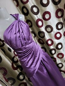 Elegant One-Shoulder Purple Satin Gown