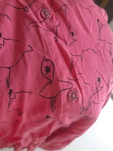 Unique Pink Flamingo Print Shirt Dress