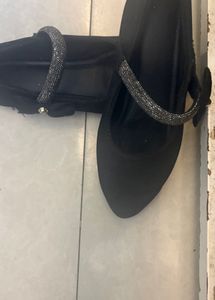 Sparkly Black Mary Jane Flats
