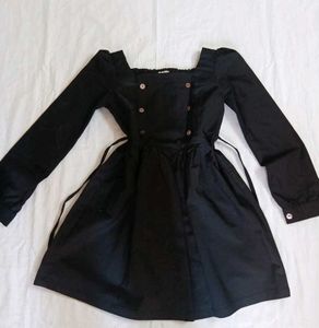 Chic Black Button-Up Dress