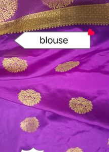 Beautiful Teal and Purple Saree in silk