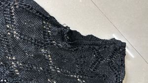 Black Crochet Knit Bolero Shrug