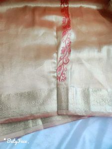 Golden Tissue Saree With Blouse