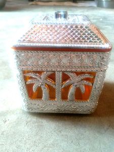 Decorative Silver and Orange Jewel Box