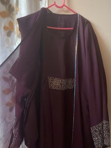 Elegant purple party wear jacket style burkha