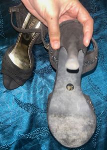 Elegant Black Heels with Ankle Strap