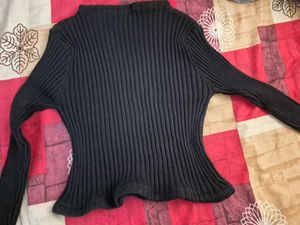 Black knit top sweater grunge y2k