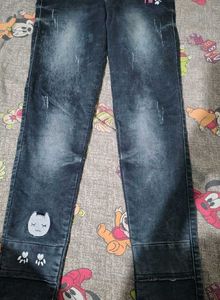 Cute Cat Patch Jeans