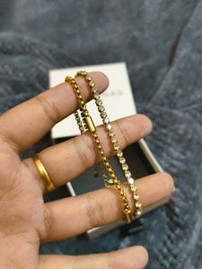 PALMONAS Gold &amp; Crystal Bracelet
