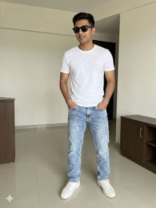 Men's Blue Washed Jeans