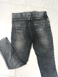 Stylish Grey Wash Denim Straight leg pants