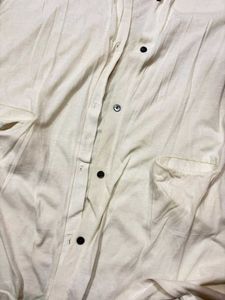 Cream Longline Button-Up Cardigan