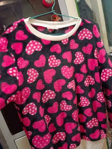 Heart Print Long Sleeve Top