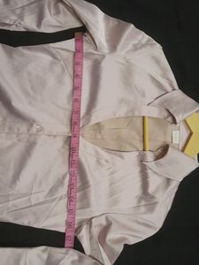 Pink Satin Crop Shirt