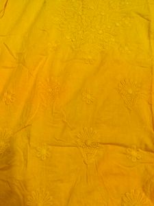 Vibrant Yellow Embroidered Kurta