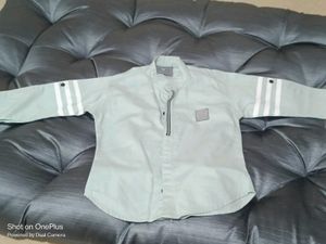 Striped Sleeve Light Green Shirt