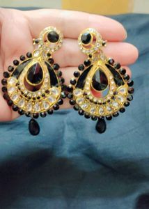Statement Black &amp; Gold Earrings
