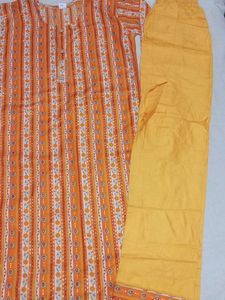 Vibrant Orange &amp; Yellow Floral Striped Top