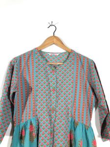 Blue Floral Printed Top(Women’s)