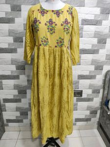 Yellow Embroidery Kurti