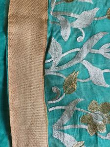 pista green pastel colour saree