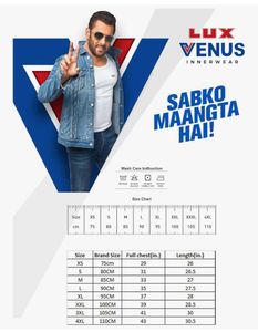 pack of 3 New Lux Venus Vest for men-L(90)