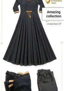 Elegant Black Kurta Set with Gold Embellishments