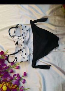 Polka Dot Bikini with Flower Detail
