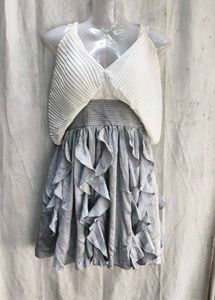 58209. Chic Pleated &amp; Ruffled Dress