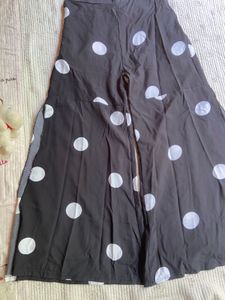 Black Polka Dot Wide Leg Pants