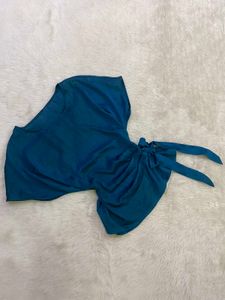 Teal Tie-Waist Top