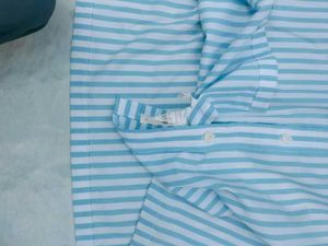 cotton Blue Striped Men's Shirt