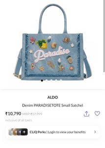 Original Aldo Denim PARADISETOTE Small Satchel