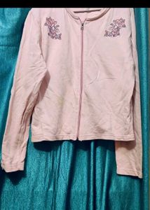 Pink Floral Embroidered Jacket