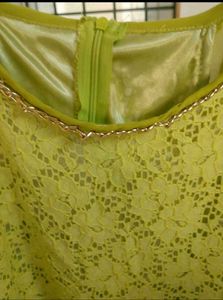 Lace Worked Green Dress