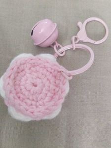 Cute Crochet Strawberry Keychain with Bell