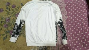 White Graphic Print Long Sleeve T-Shirt
