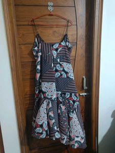 Boho Patchwork Midi flared Dress