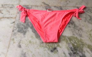 Coral Pink Tie-Side Bikini Bottom