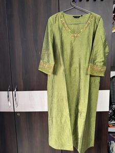 Melange Olive Kurta Set