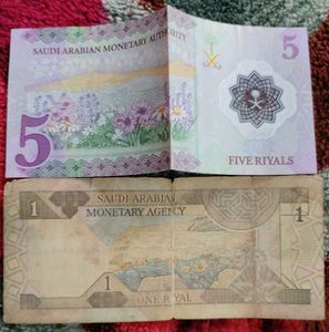 Saudi Arabian Riyal Banknotes 2 Pcs Set