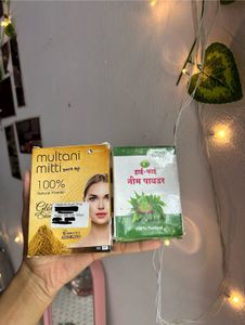 🌿 Multani Mitti + Neem Powder Combo |100% Natural