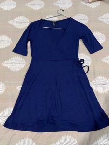 Navy Blue Wrap Dress