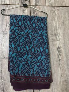 printed Teal Saree