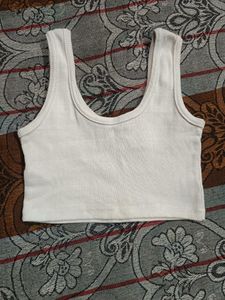 Basic White Ribbed Tank Top